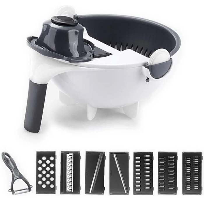 9 in 1 Multifunction Vegetable Cutter with Magic Drain Basket