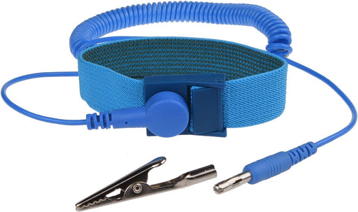 anti Static Wrist Straps - Reusable Anti-Static Wrist Straps Equipped with Grounding Wire and Alligator Clip 3 Pack 2X Black + 1X Blue