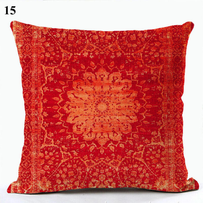 Ethnic Boho Mandala Print Linen Throw Pillow Case Sofa Cushion Cover Home Decor！