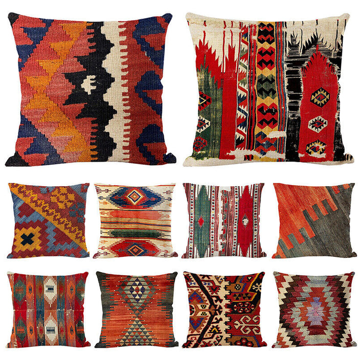 Ethnic Boho Mandala Print Linen Throw Pillow Case Sofa Cushion Cover Home Decor！