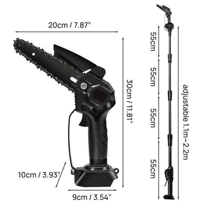 2 in 1 Cordless Chainsaw with 6 inch Pole Saw