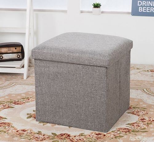 FIBER FOOT STORAGE STOOL OTTOMAN ORGANISER TOY BOX SOFA BENCH CUBE CHANGE SHOE