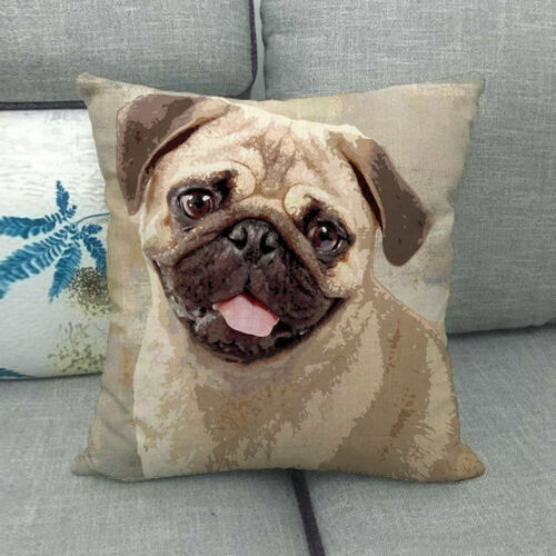 18" Pet Dog Puppy French Bulldog Throw Pillow Case Labrador Couch Cushion Cover